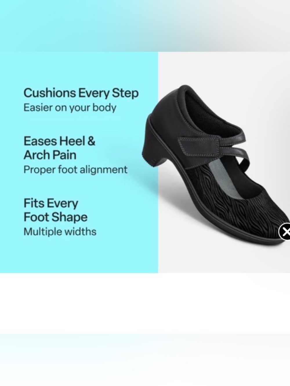 Orthofeet Bioheels black Maryjane (Ella) low heels .. size 8.5 B-medium - Picture 13 of 15
